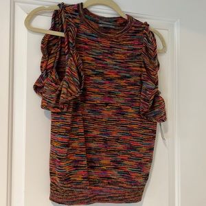 NWT colorful Anthropologie sweater tank with fun sleeve detail